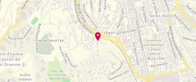 Plan de Amicale laïque de Tardy - Centre de loisirs Elie Rousson, 14 Rue Montferré, 42100 Saint-Étienne