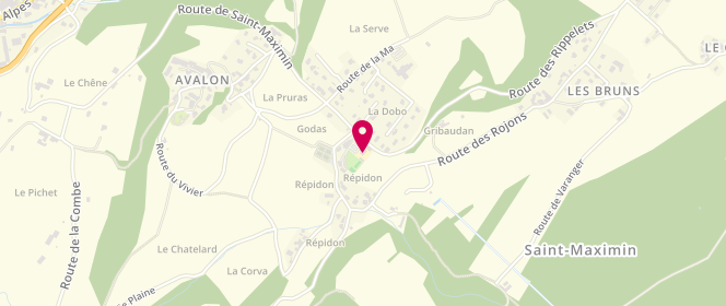 Plan de Accueil de loisirs Centre De Loisirs De saint Maximin, 254 Route de la Ma la Dobo, 38530 Saint-Maximin