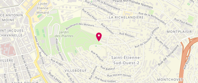 Plan de Centre social de la Dame Blanche - Jardin des Plantes, 26 Rue Basly, 42100 Saint-Étienne