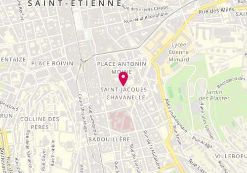 Plan de Union Fédérale des Associations Laïques de saint Etienne (U.F.A.L.S.), 29 Rue Léon Nautin, 42000 Saint-Étienne