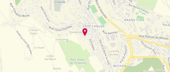 Plan de Amicale Laïque de Côte Chaude, 11 Rue André Chénier, 42000 Saint-Étienne