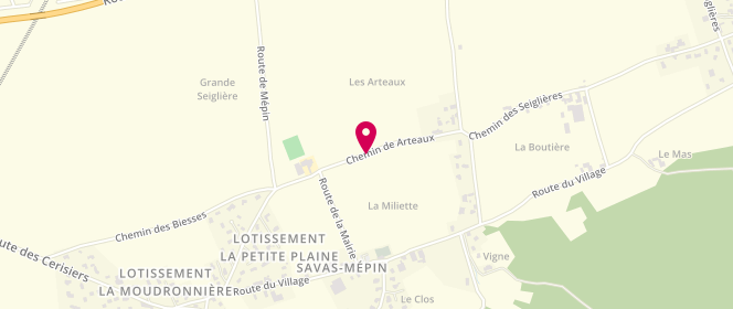 Plan de Accueil de loisirs mercredis Bonnevaux - site Savas, Chemin des Arteaux, 38440 Savas-Mépin