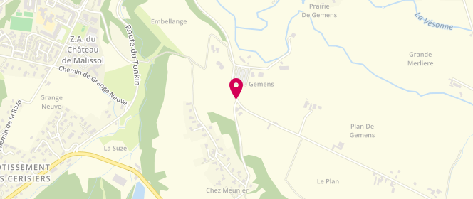 Plan de Centre de loisirs de Gémens, 2e Château parc de Gémens, 38780 Estrablin