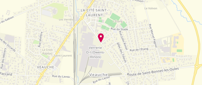 Plan de Association familiale laïque plaine sud, Rue Abbé Delorme, 42340 Veauche