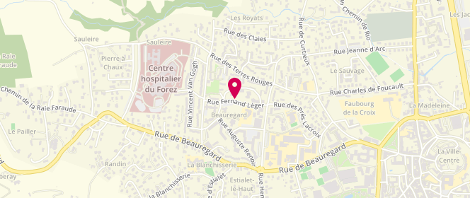 Plan de Centre de loisirs municipal Paul Cézanne, Rue Fernand Léger, 42600 Montbrison