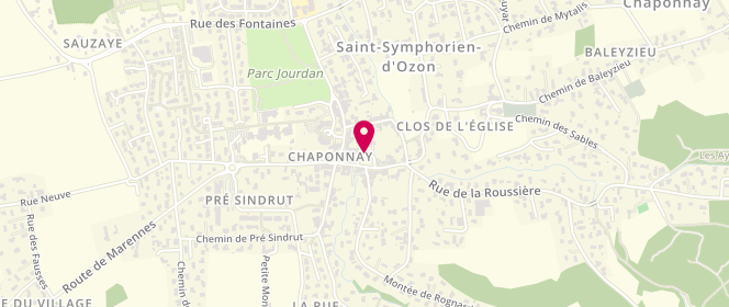 Plan de Al Scouts Et Guides De France - Groupe Des Quatre Chateaux, Cure de Chaponay Montée de l'Eglise, 69970 Chaponnay