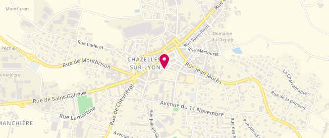 Plan de Accueil périscolaire - Chazelles sur Lyon, Rue Armand Bazin, 42140 Chazelles-sur-Lyon