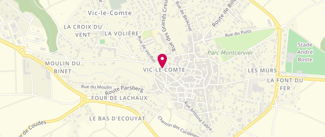 Plan de Accueil de loisirs Mond'Arverne Vic le Comte, Rue Jean Mouly - Espace Montcervier, 63270 Vic-le-Comte