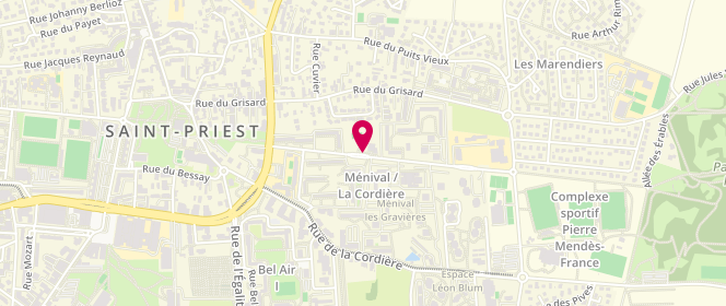 Plan de AL du Centre Social Louis Braille, 33 Rue Louis Braille, 69800 Saint-Priest