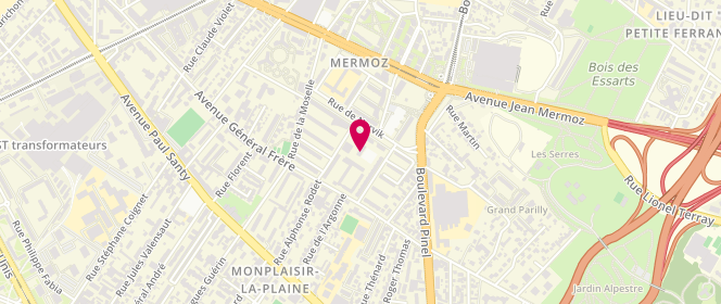 Plan de AL Centre Social Mermoz, 1 Rue Joseph Chalier, 69008 Lyon