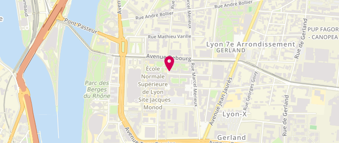 Plan de AL Centre Social de Gerland, 1 Rue Jacques Monod, 69007 Lyon