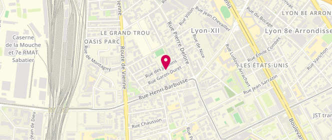 Plan de AL MJC Espace des 4 vents (3-10 ans), 27-29 Rue Garon-Duret, 69008 Lyon