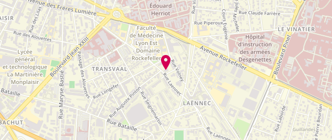 Plan de AL du Centre Social Laënnec, 63 Rue Laënnec, 69008 Lyon
