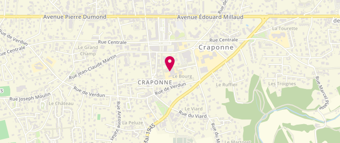 Plan de Espace Jeunes de Craponne, 1 Place Charles de Gaulle, 69290 Craponne