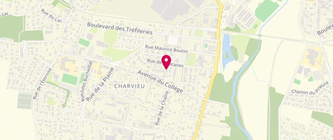 Plan de Accueil de loisirs Charvieu Chavagneux, 4 Rue des Platanes, 38230 Charvieu-Chavagneux