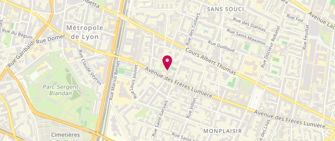 Plan de AL MJC Montplaisir - Espace des 4 vents (11-17 ans), 25 Avenue des Frères Lumières, 69008 Lyon