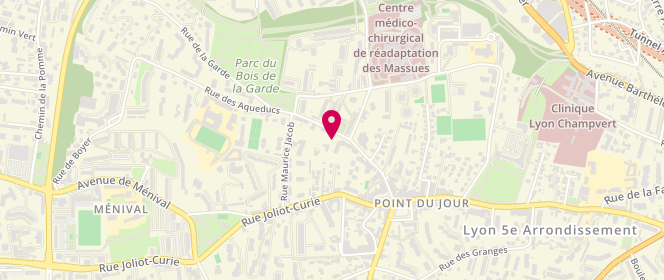 Plan de AL Scouts et Guides de France - Groupe Lyon Point du Jour, 29 Rue des Aqueducs, 69005 Lyon