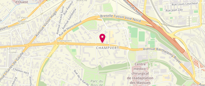 Plan de AL du Centre Social de Champvert, 204 Avenue Barthélémy Buyer, 69009 Lyon