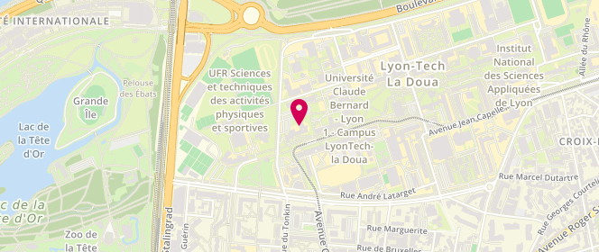 Plan de Centre de loisirs Éducatifs de la Doua, 33 Avenue Pierre de Coubertin, 69100 Villeurbanne