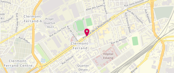 Plan de CLJ Police nationale, 106 Avenue de la République, 63000 Clermont-Ferrand