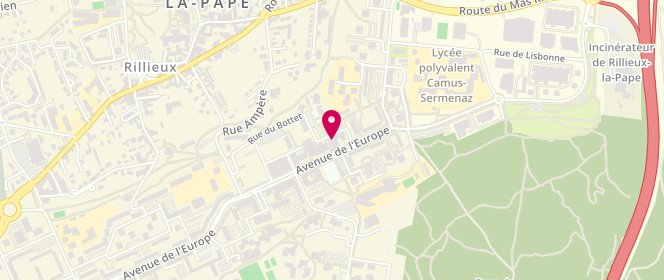 Plan de AL des Centres Sociaux de Rilleux la Pape, 85 Avenue de l'Europe, 69140 Rillieux-la-Pape