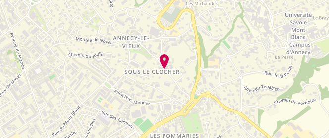 Plan de Espace Loisirs, Rue Jean Mernoz, 74940 Annecy-le-Vieux