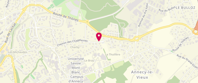Plan de Centre de loisirs périscolaire des Glaisins Sur Les Bois, Chemin des Chapelaines, 74940 Annecy-le-Vieux