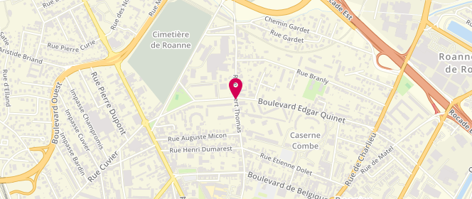 Plan de Centre social La Livatte, 97 Rue Albert Thomas, 42300 Roanne