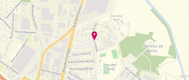 Plan de Centre social Condorcet, 3 Rue des Écoliers, 42300 Roanne