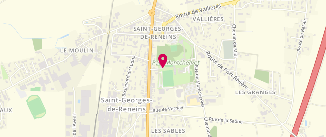 Plan de Centre de loisirs de l'Association des Familles de saint Georges de Reneins, Bp 30 parc Montchervet, 69830 Saint-Georges-de-Reneins