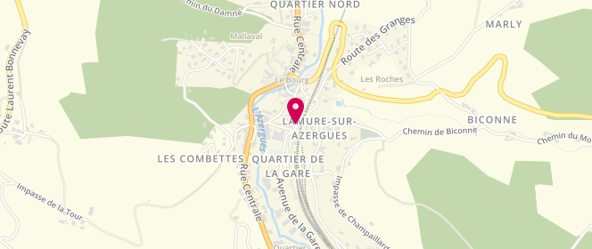Plan de AL périscolaire Lamure sur Azergues, 176 Avenue de la Gare, 69870 Lamure-sur-Azergues