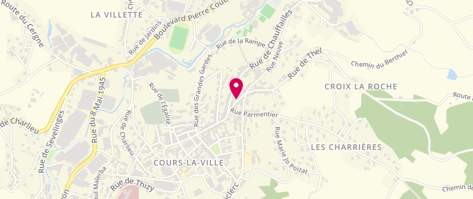 Plan de AL Scouts et Guides de France - Groupe de Cours-La-Ville Beaujolais Vert, 55 Rue de Thel, 69470 Cours