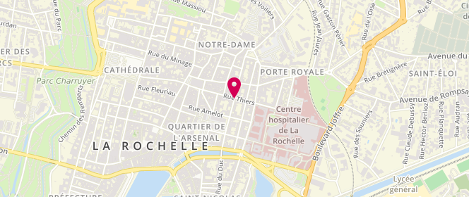 Plan de Centre social la Rochelle ville - Local Jeunes, Rue Thiers, 17000 La Rochelle