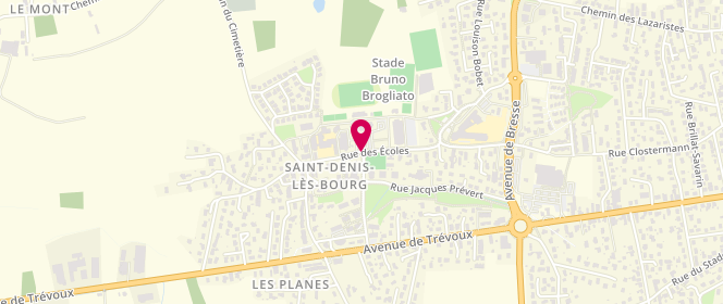 Plan de Accueil de loisirs Pôle Pyramide Saint Denis Les Bourg, 120 Rue des Écoles, 01000 Saint-Denis-lès-Bourg