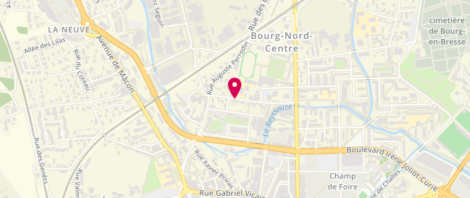 Plan de Centre de loisirs Louis Parant, 10 Rue de Blanchisseries, 01000 Bourg-en-Bresse
