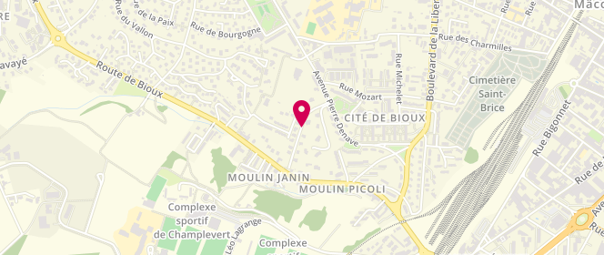 Plan de Accueil de loisirs Points Ados - Mâcon, Rue Pierre Denave, 71000 Mâcon