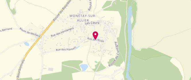 Plan de Accueil périscolaire de Monétay-Sur-Allier, Rue de l'École, 03500 Monétay-sur-Allier