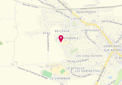 Plan de Centre de loisirs Les P'tits Potes, 360 Rue Dom Chautard, 03290 Dompierre-sur-Besbre
