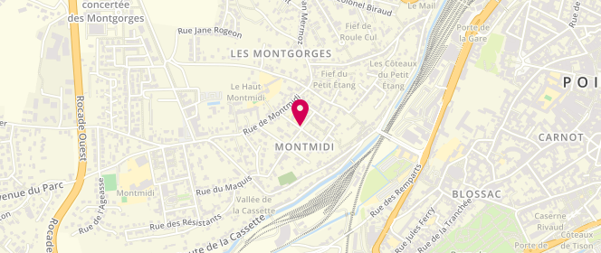 Plan de Accueil de loisirs périscolaire Maternel Montmidi, 3 Rue Langevin, 86000 Poitiers
