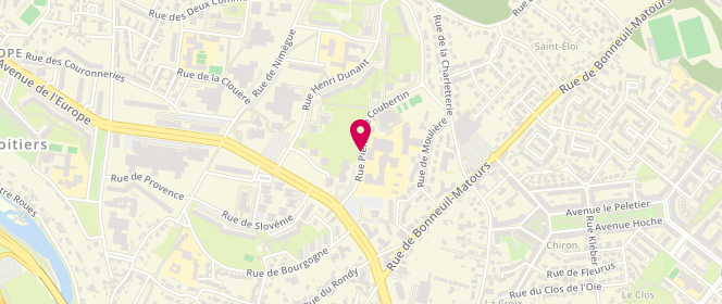 Plan de Accueil de loisirs Couronneries Demain - Poitiers, 37 Rue Pierre de Coubertin, 86000 Poitiers