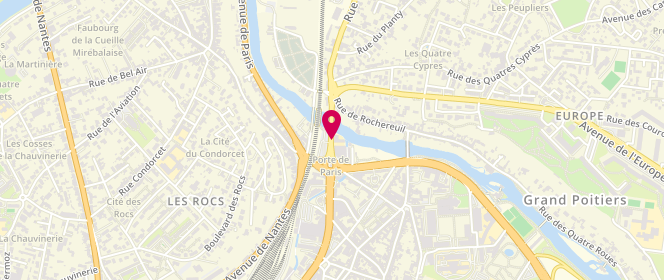 Plan de Accueil de loisirs périscolaire Maternel Porte de Paris, 3 Rue Intendant le Nain, 86000 Poitiers
