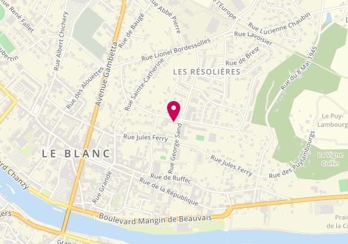 Plan de Accueil périscolaire Jules Ferry, 8 Rue Jean Giraudoux, 36300 Le Blanc