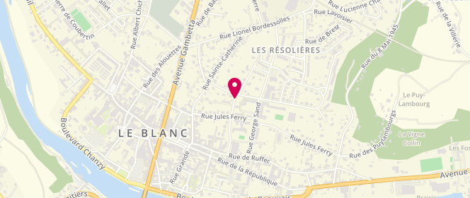 Plan de Accueil périscolaire George Sand, 6 Rue Jean Giraudoux, 36300 Le Blanc