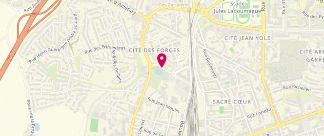 Plan de Club de Jeunes des Forges, Rue Pierre Bacqua, 85000 La Roche-sur-Yon
