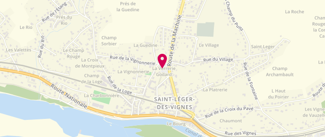 Plan de Centre Social Robert Billoue de saint Leger des Vignes, Place du 11 Novembre, 58300 Saint-Léger-des-Vignes