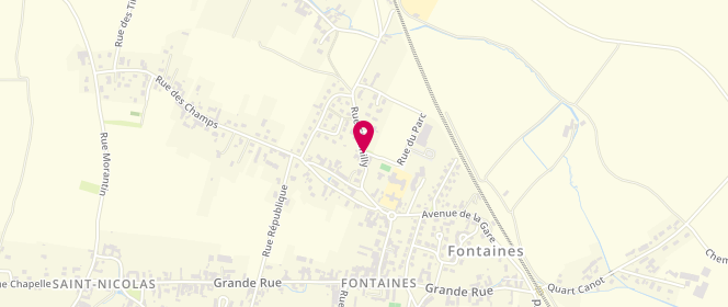 Plan de Accueil de loisirs Fontaines / Farges les Chalon / Rully, 4 Rue Chamilly, 71150 Fontaines