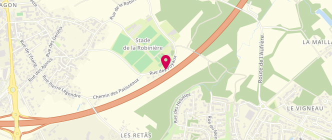 Plan de Centre de loisirs de la Robinière, Rue des Poyaux, 44400 Rezé