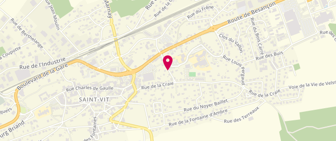 Plan de Espace Jeunes Saint-Vitois, 1 Rue de la Vierge, 25410 Saint-Vit