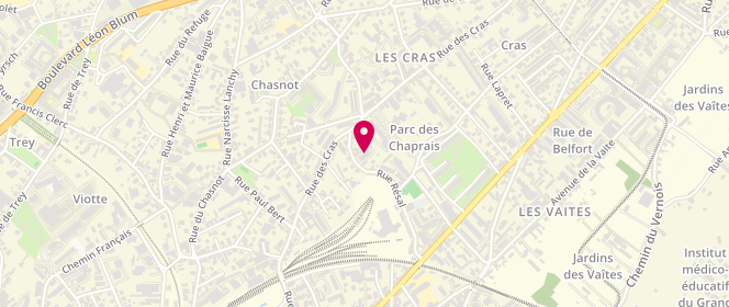 Plan de Asep Centre Social Cras - Chaprais, 22 Rue Résal, 25000 Besançon