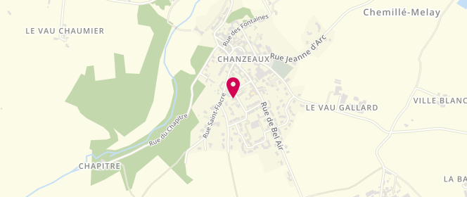 Plan de Accueil de loisirs associatif AFR Chanzeaux, Chemillé en Anjou, 2 Bis Rue des Ecoliers, 49750 Chemillé-en-Anjou
